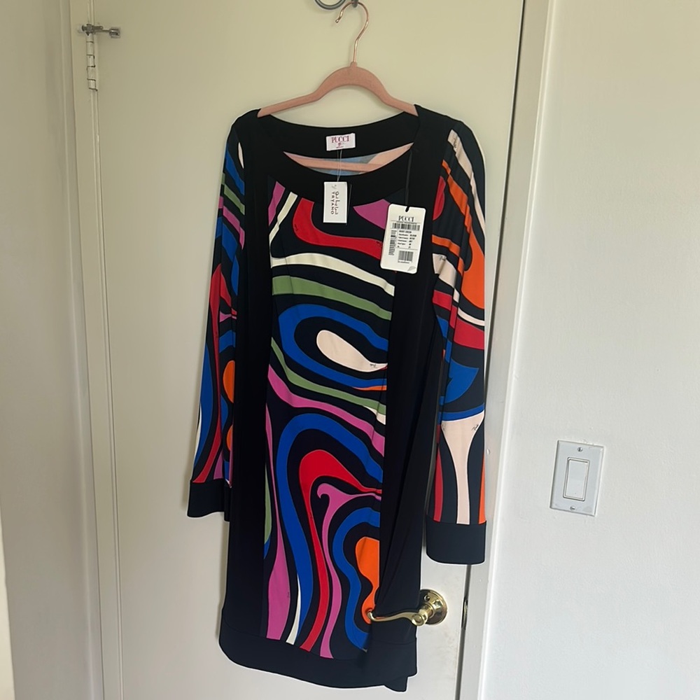 Emilio Pucci Multicolor Long Sleeve Dress
